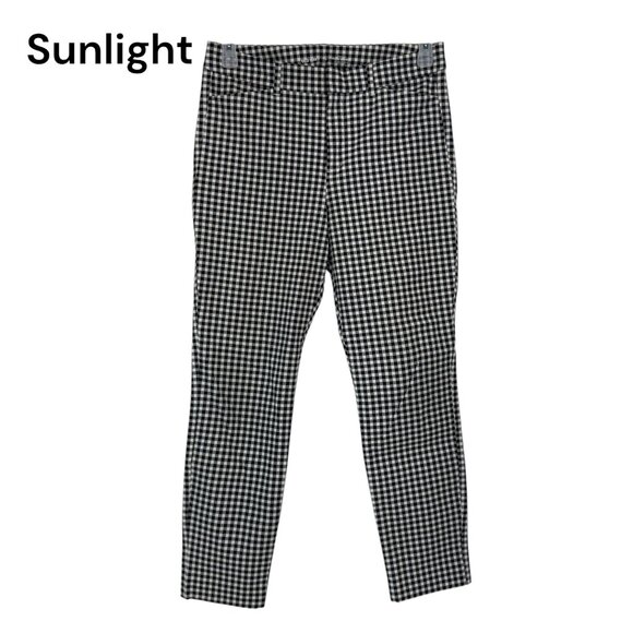Old Navy Women High Rise Pixie Skinny Ankle Pant SZ 8 Black/White Gingham Print - Picture 1 of 9